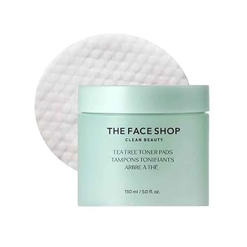 The Face Shop Almohadillas de tóner de árbol de té, mejora el tono desigual de la piel, minimizador de poros, almohadilla de tóner exfoliante de doble cara, AHA, BHA, PHA, ácido hialurónico,