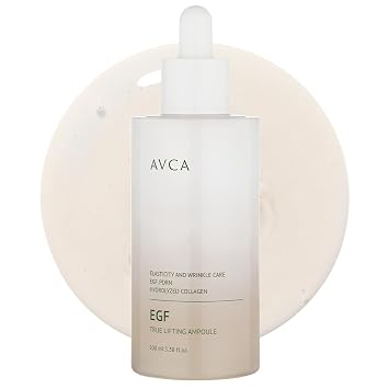 AVCA EGF & PDRN - Suero de elevación de 3.4 fl oz (3.38 onzas líquidas), soporte reafirmante y elástico con colágeno hidrolizado + pantenol, mejora el aspecto de las líneas finas, K-Beauty