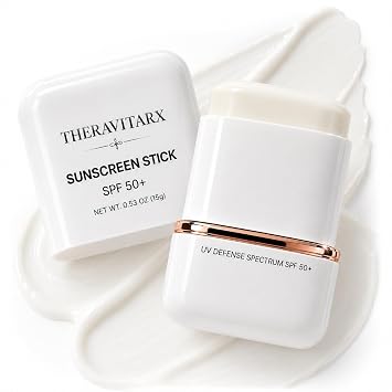 Airy Fit Protector solar en barra SPF 50+, fórmula coreana, protección UVA/UVB de amplio espectro, protector solar facial invisible ligero, resistente al agua y al sudor, 0.53 oz (15g)