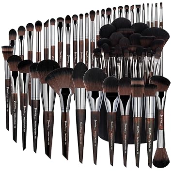 Bueart Design Juego de 38 brochas de maquillaje profesional con soporte extra grande, cepillo sintético suave premium para base, rubor, polvo, corrector de contorno, mezcla, bronceador, sombra de ojos