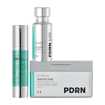 VT COSMETICS PDRN 100 Essence & PDRN Máscara diaria en hoja y PDRN Reedle Shot 100