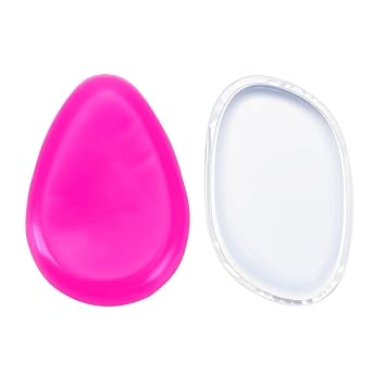 Esponja de maquillaje de silicona (paquete de 2), licuadora de maquillaje reutilizable no absorbente para líquidos, crema y polvo, aplicador de base sin látex, fácil de enjuagar y reutilizable