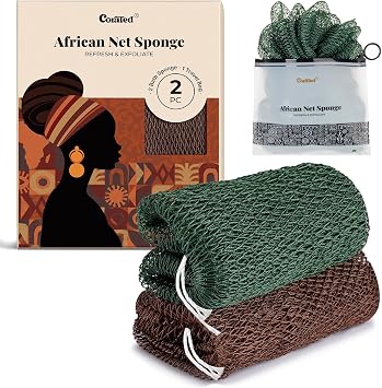 CORATED Esponja de baño exfoliante de esponja africana auténtica para ducha