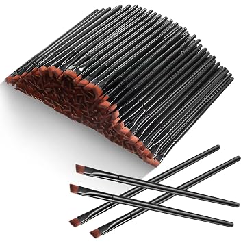 Gerrii - 200 cepillos desechables para cejas en ángulo, color negro