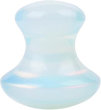 Rascador facial de cuarzo rosa natural de jade con forma de hongo y piedra de masaje, masajeador facial de Gua Sha Board para el cuidado de la piel