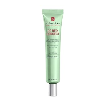 Erborian CC Crema Correctora de Color Verde SPF 25, Neutraliza el Enrojecimiento, Calma la Piel, Ligera, Prebase Perfectora del Tono, Cuidado de la Piel Coreano