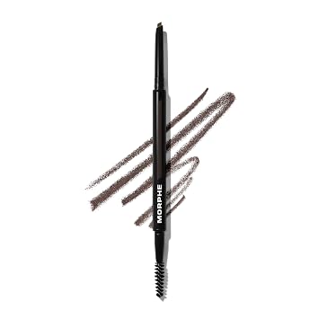 Morphe Definer Lápiz de Cejas de Doble Extremo y Cepillo Espiral - Lápiz de Cejas con Punta Inclinada de Precisión para Dar Forma, Definir y Rellenar - Fórmula Suave, Sin Tirones - Chocolatte Mousse