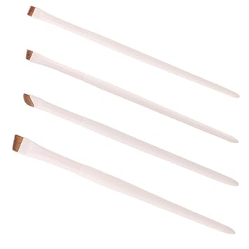 Homoyoyo Juego de 4 brochas para sombra de ojos con delineador de ojos plano ultrafino y pinceles angulares para cejas para una aplicación precisa de maquillaje de ojos para mujeres