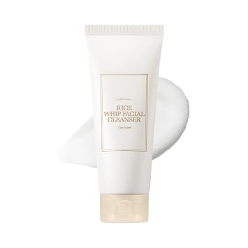I'm from Rice Whip Limpiador facial, lavado facial de arroz coreano de bajo pH para pieles sensibles y secas, lavado facial suave para hidratación e hidratación, espuma cremosa, removedor de maquillaje (5.07 onzas líquidas)