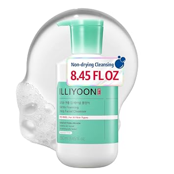Illiyoon Limpiador Facial Suave y Profundo | Lavado Facial de Gel a Espuma de pH Bajo para Piel Sensible, Limpiador de Gel Hidratante y Desmaquillante Diario, Cuidado de la Piel Coreano, 8.45 fl.oz.