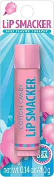 Lip Smacker Bálsamo labial saborizado, algodón de azúcar, con sabor, transparente, para niños, hombres, mujeres, niños secos