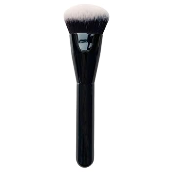 OSALADI Cepillo de maquillaje cepillo de maquillaje portátil cerdas sintéticas en ángulo fino negro para mujeres aplicación de maquillaje de cara