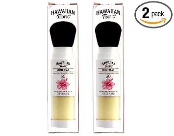 Hawaiian Tropic Cepillo de protección solar en polvo mineral SPF 30, 0.15 oz (paquete de 2)