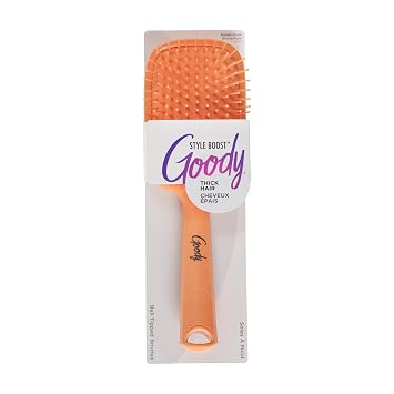 Goody Style Boost - Cepillo desenredante con cerdas flexibles, aborda enredos, nudos, reduce el encrespamiento, para cabello grueso, color coral