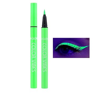 Delineador de ojos líquido de neón con brillo UV, delineadores de ojos de color mate, delineador de ojos de neón colorido arcoíris, pigmentado, impermeable, a prueba de manchas, delineador de