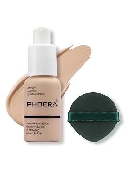 PHOERA Full Coverage Foundation, Matte Liquid Foundation for Mature Skin