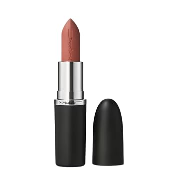 MAC Ximal - Lápiz labial sedoso mate, 627 Cool Teddy (tono fresco y profundo beige) 0.12 oz / 3.5 g