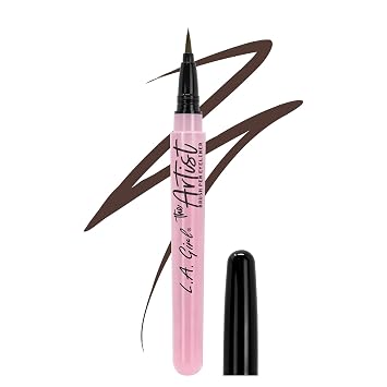 L.A. Girl Artist Brush Pen Delineador de ojos, Inky Chocolate Brown GLE739