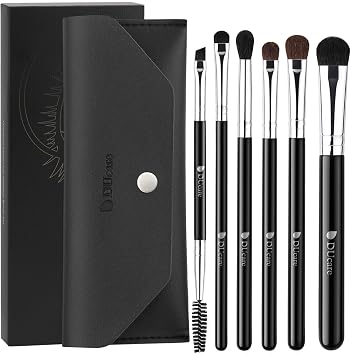 DUcare Juego de brochas de maquillaje de ojos de 6 piezas con estuche de