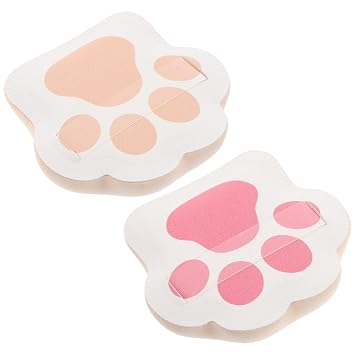 VALICLUD 2 esponjas de maquillaje en forma de pata de gato, diseño de cojín para cara con material de esponja, evita el apelmazamiento, adecuado para maquillaje de escenario y otras ocasiones