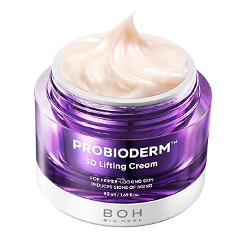 BIOHEAL BOH Probioderm 3D Lifting Cream 1.7 fl oz | Crema Facial Nocturna Hidratante Antienvejecimiento Coreana Avanzada con Probióticos, Complejo de 17 Péptidos y Probioderm Patentado para Arrugas en