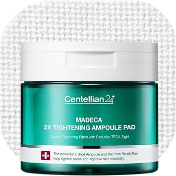 Centellian 24 Madeca Almohadillas de Ampolla de Doble Reafirmante (5.58 onzas líquidas x 60 piezas) - Minimizador de Poros, Almohadillas Hidratantes y Exfoliantes para una Textura de Piel más Suave