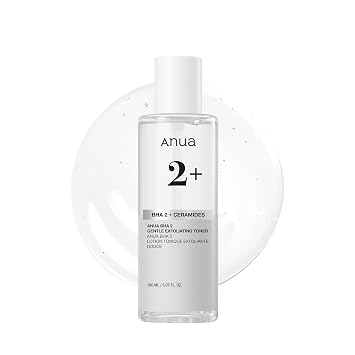 ANUA BHA 2% Tónico Exfoliante Suave, Exfoliante Facial Suave, Ácido Salicílico para Poros y Sebum, Extracto de Árbol del Té, Ácido Hialurónico, Ceramidas (150ml / 5.07 fl.oz.)