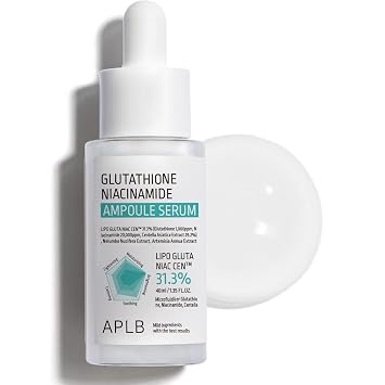 APLB Suero de Ampolla de Glutatión Niacinamida | LIPO GLUTA NIAC CEN™ 31.3% 1.35 FL.OZ/Cuidado de la piel coreano, hidratación duradera, mejora la elasticidad de la piel, revitaliza para piel suave y