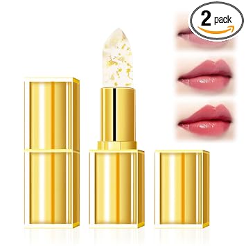 2 lápices labiales Kivora que cambian de color a prueba de transferencia, lámina dorada que cambia de color para mujeres, brillo labial hidratante brillante, nutrición profunda