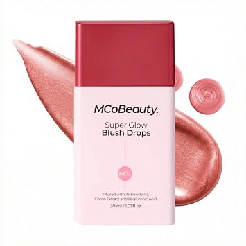 MCoBeauty Super Glow Blush Drops - Rose Pink - Liquid Cheek Color Tint