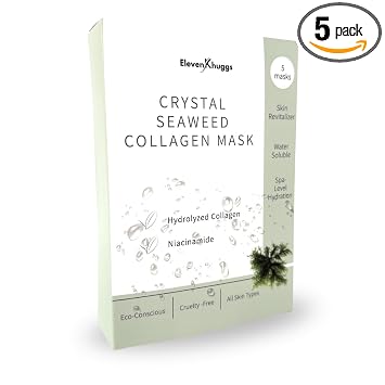 Crystal Seaweed Bio-Colágeno - Mascarilla de vidrio coreano con niacinamida, paquete de 5 unidades para hidratación profunda y revitalización