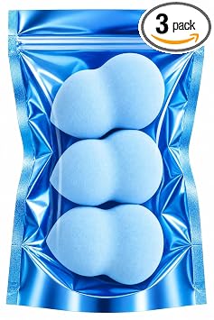 Licuadora de belleza de maquillaje de alta calidad, paquete de 3 – Esponja de mezcla de belleza ultra suave sin látex para base, corrector y polvo/lágrima aplicador cosmético licuadora/mezcla de