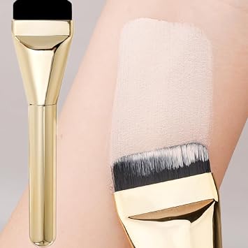 Ultra Thin Foundation Brush Lightweight Face Contour Flat Contour Brush Blending Foundation Cream Soft Makeup Brushes,Gold