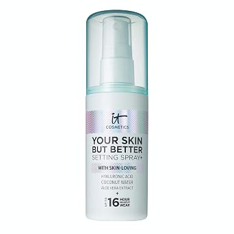 IT Cosmetics Your Skin But Better Makeup Setting Spray - Protege el maquillaje, controla el brillo, proporciona hidratación, 16 horas de duración, con ácido hialurónico, agua de coco y aloe vera