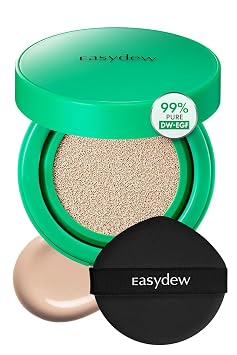 Easydew Mela B Ampolla Tonificante en Cojín - 2 en 1 Cuidado de la Piel Coreano y Maquillaje de Belleza Facial - Base en Cojín de Cobertura Completa Anti-Edad con Niacinamida e Hialuron-Vital C 0.45
