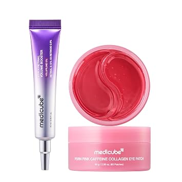 medicube Set de cuidado nocturno antienvejecimiento: refuerzo de retina y parches oculares PDRN