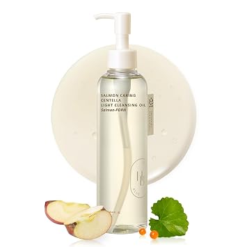 HEVEBLUE Salmon Caring Centella Light Cleansing Oil - Salmón PDRN, extracto de huevo de salmón, centella, eliminación de puntos negros, limpieza de poros, piel sensible, cuidado de la piel coreana