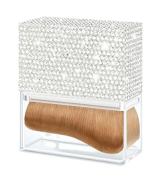 Brocha autobronceadora cuadrada con tapa, brocha de bronceado Kabuki con diamantes de imitación ultra densos y gruesos de cabeza ancha para maquillaje de piernas impecable (STSB24-003Cover