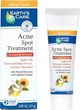 Earth's Care Tratamiento de manchas de acné 10% Crema de azufre para rostro