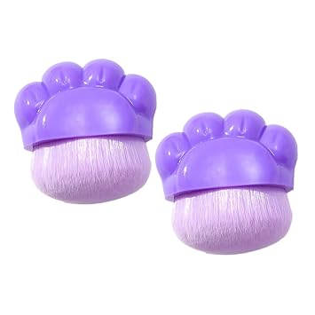 Ipetboom Juego de 2 brochas de base de garra de gato, corrector portátil, juego de brochas de maquillaje, aplicador cosmético suave en forma de pata para viajes y uso diario