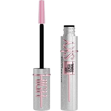 Maybelline Lash Sensational Sky High Glitter Máscara, Maquillaje de Ojos con Efecto Diamante para Pestañas y Cejas, Lavable, Space Diamond, 1 Unidad