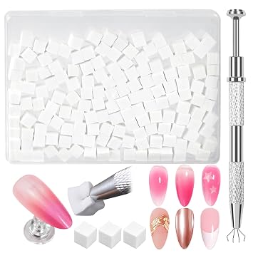 150 esponjas suaves para uñas con lápiz agarrador Ombre Pat Gel