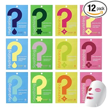 FreeGo Daily Solution - Hoja de mascarilla facial | K-Beauty Skincare (todos los 12 unidades, 12 unidades (paquete de 1))