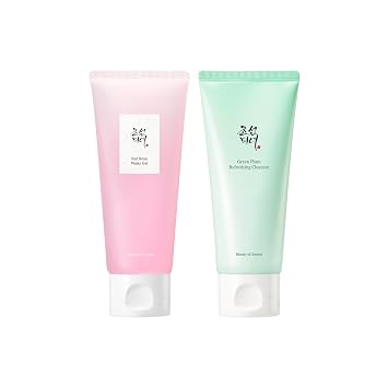 Beauty of Joseon Gel de agua de frijoles rojos (3.4 fl oz, 3.38 onzas líquidas) con limpiador refrescante Green Plum (3.4 fl oz, 3.38 onzas líquidas), cuidado de la piel coreano