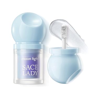 SACE LADY Maquillaje iluminador, iluminador líquido mezclable y duradero, crema natural 3D para rostro, ojos y labios (brillo plateado, 0.13 onzas)