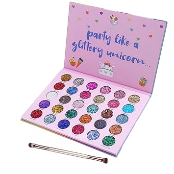 Paleta de maquillaje de sombra de ojos con purpurina colorida para rostro y cuerpo