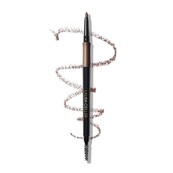 LAURA GELLER NEW YORK INKcredible - Lápiz impermeable para cejas, brocha para mezclar, relleno de cejas de larga duración (03 marrón mediano)