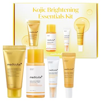 medicube Kit esencial iluminador de ácido kójico, mini juego de cuidado de