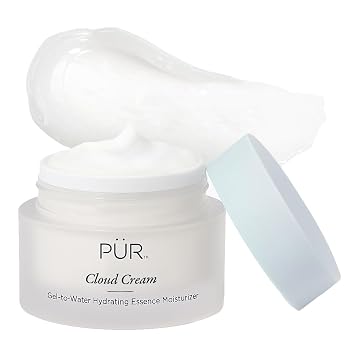 PÜR MINERALS Hidratante facial para mujeres y hombres, crema de nube 4 en 1 - Hidratante facial hidratante - Hidrata, calma, suaviza y prepara la piel - Crema facial antienvejecimiento para líneas finas y arrugas, 1.7 onzas