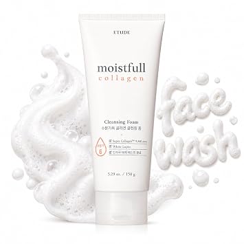 ETUDE Espuma limpiadora de colágeno húmedo, lavado facial suave